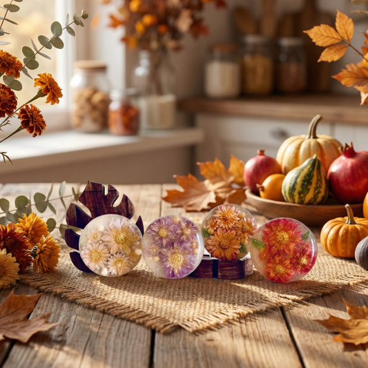 Darilni Paket: 4x Okroglo Zlato milo z motivom marjetice